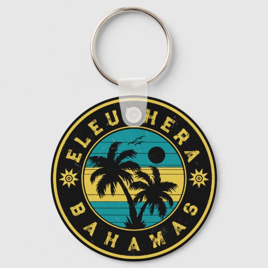 Eleuthera Island Bahama's Palmboom Souvenirs Sleutelhanger (Voorkant)