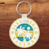 Eleuthera Island Bahama's Palmboom Souvenirs Sleutelhanger (Achterkant)