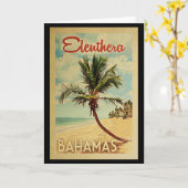 Eleuthera Palm Tree Vintage Travel Kaart (Gele Bloem)