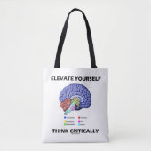 Elevate jezelf denk kritisch over brainy Advice Tote Bag (Voorkant)