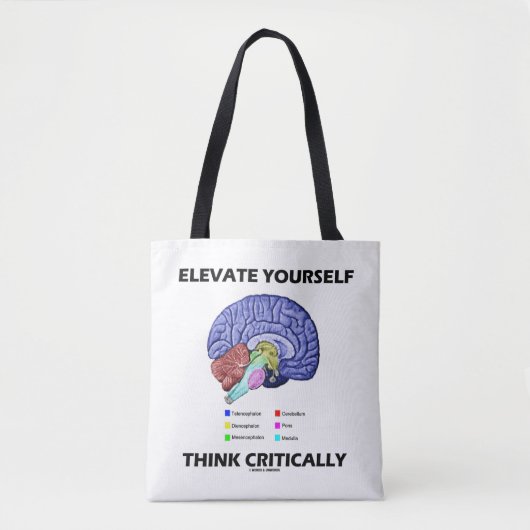 Elevate jezelf denk kritisch over brainy Advice Tote Bag (Voorkant)