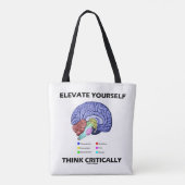 Elevate jezelf denk kritisch over brainy Advice Tote Bag (Achterkant)