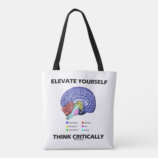 Elevate jezelf denk kritisch over brainy Advice Tote Bag (Achterkant)