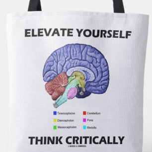 Elevate jezelf denk kritisch over brainy Advice Tote Bag