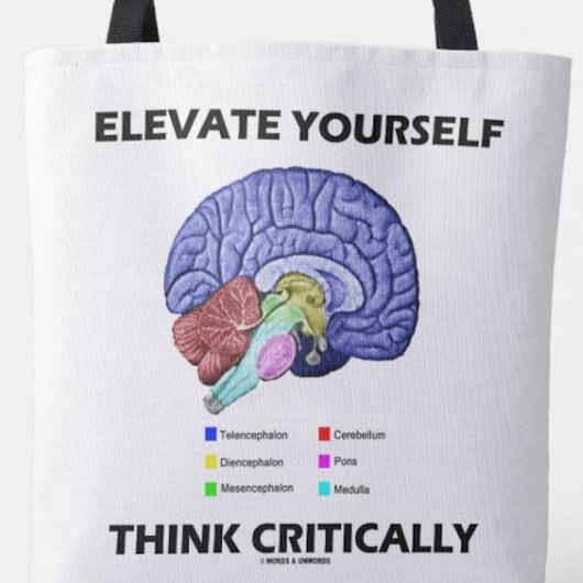 Elevate jezelf denk kritisch over brainy Advice Tote Bag