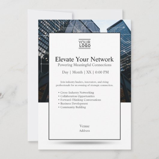 Elevate Your Network Invition Template Kaart (Voorkant)