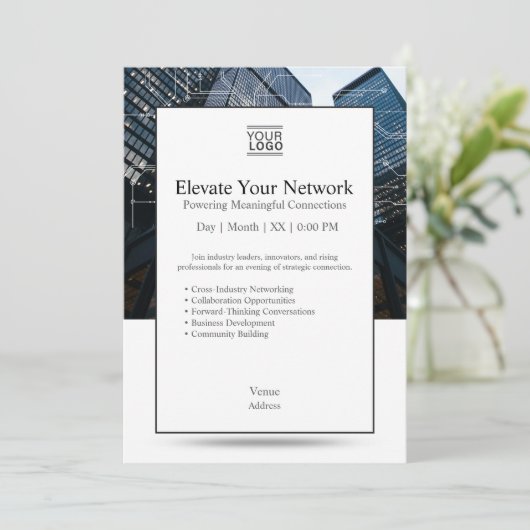 Elevate Your Network Invition Template Kaart (Staand voorkant)