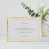 Elevated Ivory Gold Wedding Formal Reception Informatiekaartje (Staand voorkant)