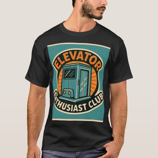 Elevator Enthusiasts Club – Modern Design T-shirt (Voorkant)