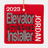 Elevator Installer Extraordinaire CUSTOM Keramisch Ornament (Achterkant)