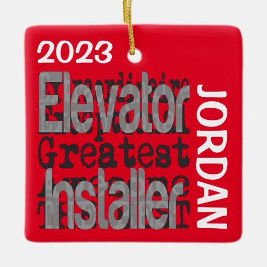 Elevator Installer Extraordinaire CUSTOM Keramisch Ornament (Voorkant)