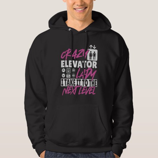Elevator Lady Next Level Hoodie (Voorkant)