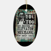 Elevator Mechanic - Funny  Retro Keramisch Ornament (Rechts)