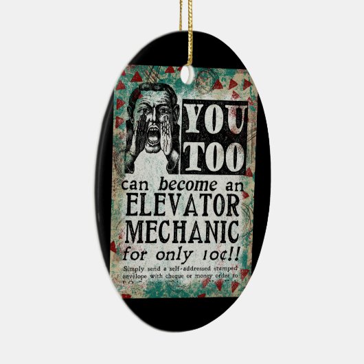 Elevator Mechanic - Funny  Retro Keramisch Ornament (Rechts)