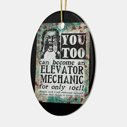 Elevator Mechanic - Funny  Retro Keramisch Ornament (Links)
