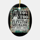Elevator Mechanic - Funny  Retro Keramisch Ornament (Voorkant)