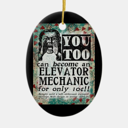 Elevator Mechanic - Funny  Retro Keramisch Ornament (Voorkant)