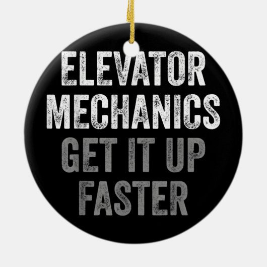 Elevator Mechanic Keramisch Ornament (Achterkant)