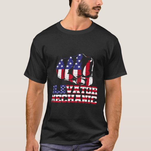 Elevator Mechanic Maintenance Life Fun Skill Tec T-shirt (Voorkant)