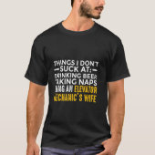 Elevator Mechanic Maintenance Wife-technicus T-shirt (Voorkant)