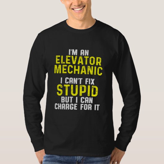 Elevator Mechanic Maintenance Wife-technicus T-shirt (Voorkant)