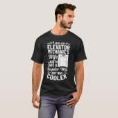 Elevator Mechanic Wife Buttonnen Technicien Inspec T-shirt (Voorkant volledig)