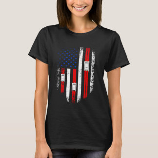 Elevator Repairman USA Vlag Mechanic Technician T-shirt