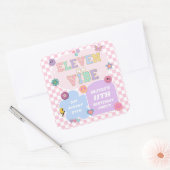 Eleven is een vibe preppy patch 11e verjaardagsfee vierkante sticker (Envelop)