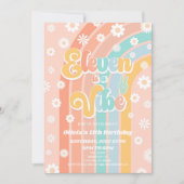 Eleven is een vibe Rainbow Daisy 11e verjaardag Kaart (Voorkant)