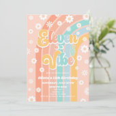 Eleven is een vibe Rainbow Daisy 11e verjaardag Kaart (Staand voorkant)