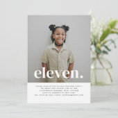 Eleven Photo Birthday Invitation Kaart (Staand voorkant)
