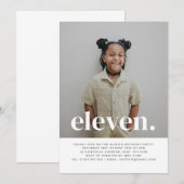 Eleven Photo Birthday Invitation Kaart (Voorkant / Achterkant)