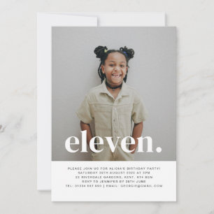 Eleven Photo Birthday Invitation Kaart