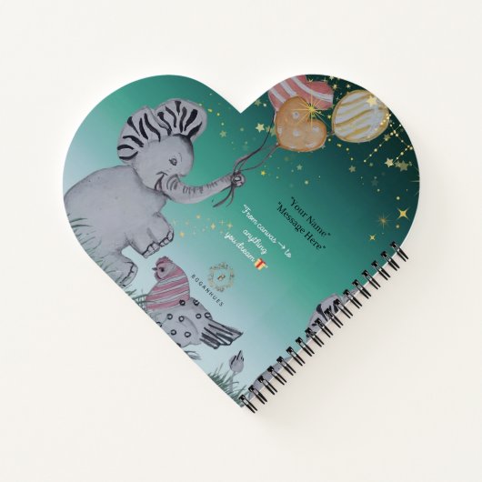 'Eleze' - Elephant Boganhues Print Spiral Notitieb Notitieboek (Achterkant)