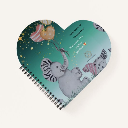 'Eleze' - Elephant Boganhues Print Spiral Notitieb Notitieboek (Voorkant)