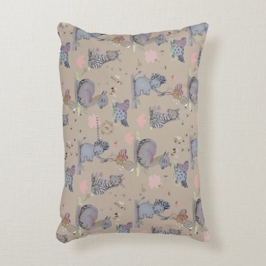 Eleze Elephant & Polka Hen Boganhues Accent Kussen (Voorkant(Verticaal))