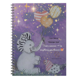 "Eleze Elephant & Polka Hen" Boganhues cover Notitieboek