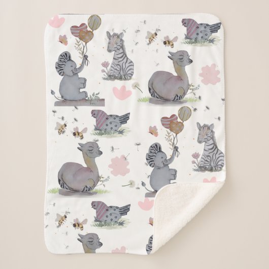 "Eleze Elephant & Polka Hen" Boganhues Deken (Voorkant)