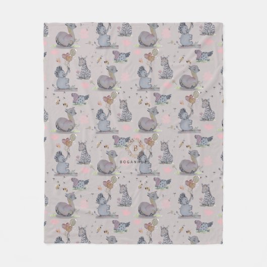 "Eleze Elephant & Polka Hen" Boganhues Deken (Voorkant)