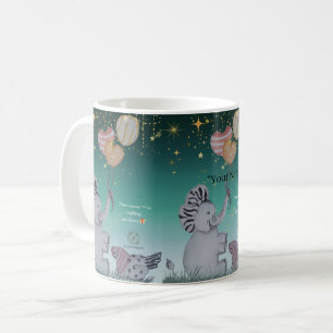 "Eleze Elephant & Polka Hen" Boganhues print Koffiemok