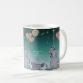 "Eleze Elephant & Polka Hen" Boganhues print Koffiemok (Voorkant rechts)