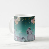 "Eleze Elephant & Polka Hen" Boganhues print Koffiemok (Voorkant links)