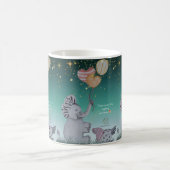 "Eleze Elephant & Polka Hen" Boganhues print Koffiemok (Center)