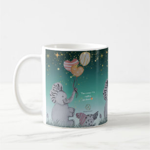 "Eleze Elephant & Polka Hen" Boganhues print Koffiemok