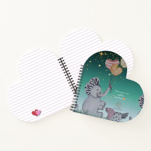 "Eleze Elephant & Polka Hen" Dromerige Notitieboek (Binnen)