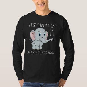 Elf 11e verjaardag Cake Elephant Zookeeper T-shirt