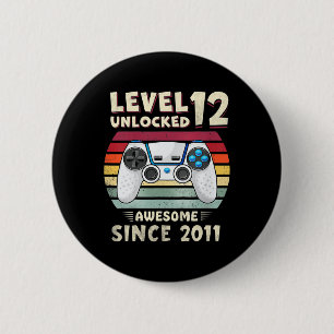 Elf 11jr Verjaardag Jongen Grappige Gamer 11de 11  Ronde Button 5,7 Cm