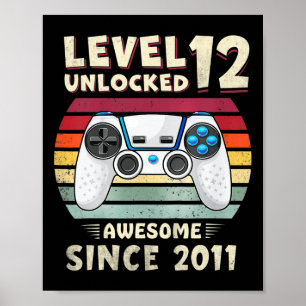 Elf 11jr Verjaardag Jongen Grappige Gamer 11e 11 J Poster