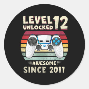 Elf 11jr Verjaardag Jongen Grappige Gamer 11e 11 J Ronde Sticker