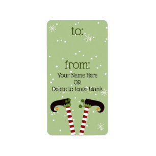 Elf aan/van de Labels van de Gift, Veranderbare Ac